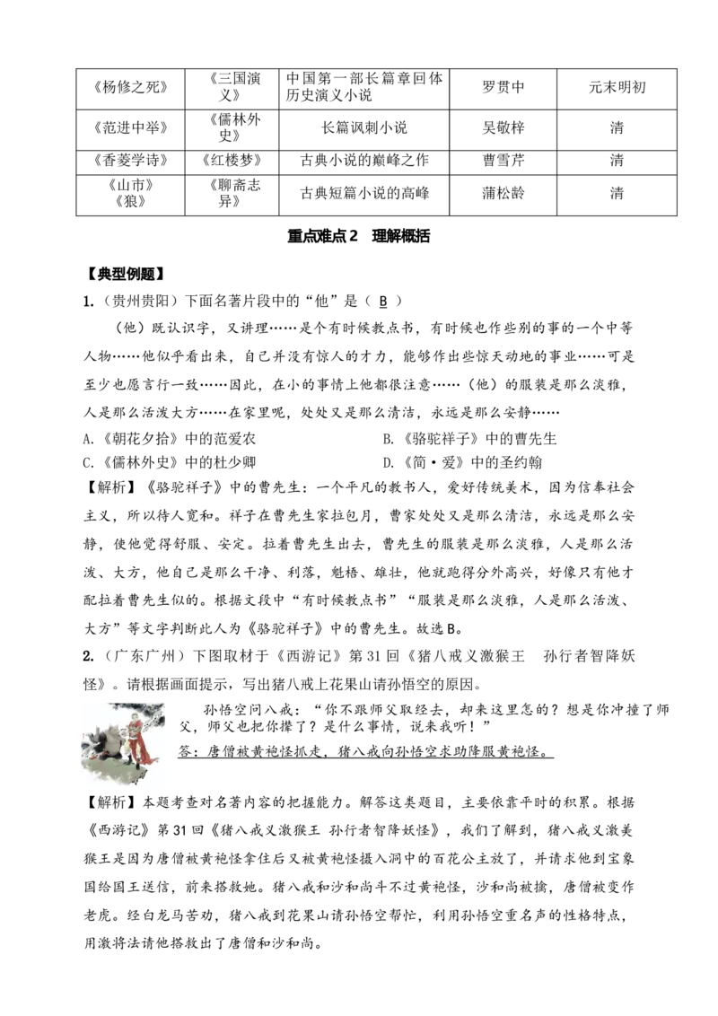 中考名著备考总览答案版_中考复习资料_语数英物化_1语文中考复习_2025年中考资料_备考2025中考语文二轮名著阅读考点演练学案（试卷）