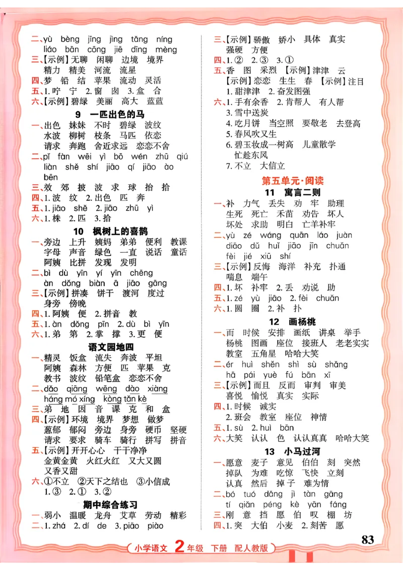 26春二下语文王朝霞活页默写_2026春小学教辅大合集_8-26春《王朝霞》系列_01.2026春WZX活页计算、活页默写语文、数学、英语人教1-6年下册_语文1-6