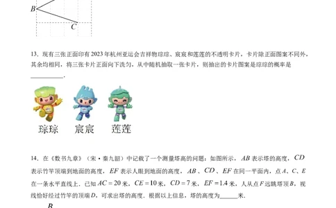 数学（考试版）_中考复习资料_语数英物化_2数学中考复习_赠送：2025中考模拟题_2025年数学押题预测_数学（福建卷01）-2025年中考押题预测卷
