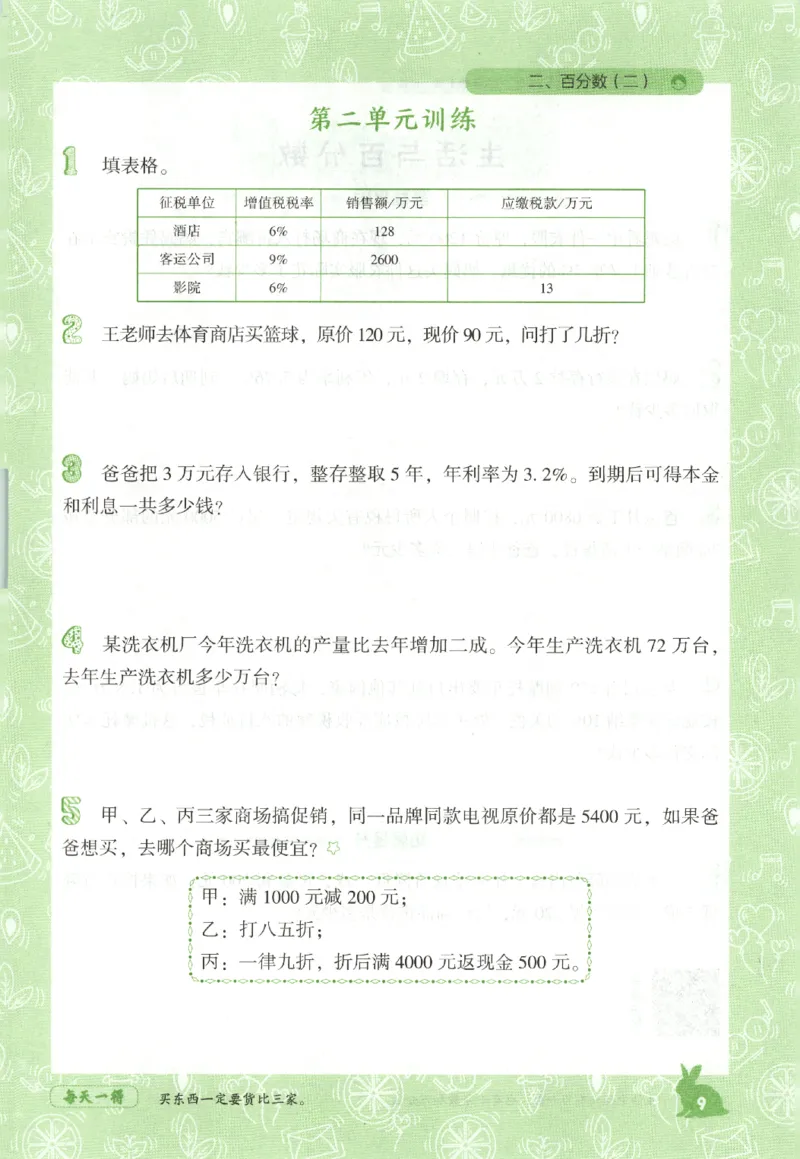 26春尖子生应用题作业本.六年级.下册R版892_2026春小学教辅大合集_2-26春数学类教辅系列_尖子生应用题26年下册