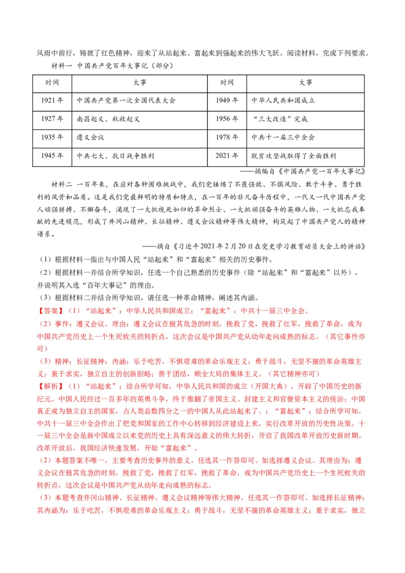 （讲义）专题15中国特色社会主义道路（解析版）_中考历史资料合集_中考历史一轮复习讲义_配套讲义（原卷版+解析版）_教师版（含答案解析）