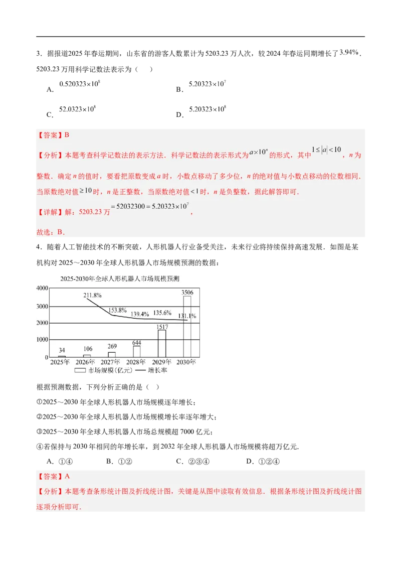 数学（山东卷）（全解全析）_中考复习资料_语数英物化_2数学中考复习_赠送：2025中考模拟题_2025年数学押题预测_数学（山东卷）-2025年中考押题预测卷