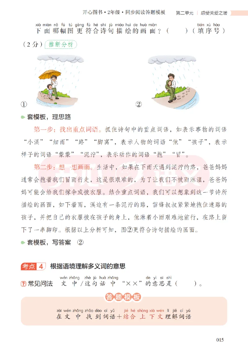 2下同步阅读答题模板-模板+例题+真题（试阅）_2026春小学教辅大合集_13-26春《开心》系列_同步阅读答题模板(1-8年级下册)