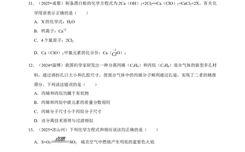 备考2026年中考化学一轮复习化学用语（含解析）_中考复习资料_语数英物化_5化学中考复习_2026年中考复习（更新中）_备考2026年中考化学一轮复习专题练