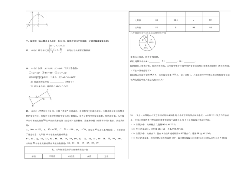 数学（考试版A3）_中考复习资料_语数英物化_2数学中考复习_赠送：2025中考模拟题_2025年数学押题预测_数学（湖北武汉卷）-2025年中考押题预测卷