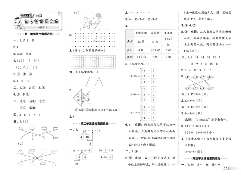 26春典中点一年级数学下（R版）F专版测试卷_2026春小学教辅大合集_6-26春《典中点》系列_26春《典中点》数学人教版（完整版）_26春典中点一年级数学下（R版）