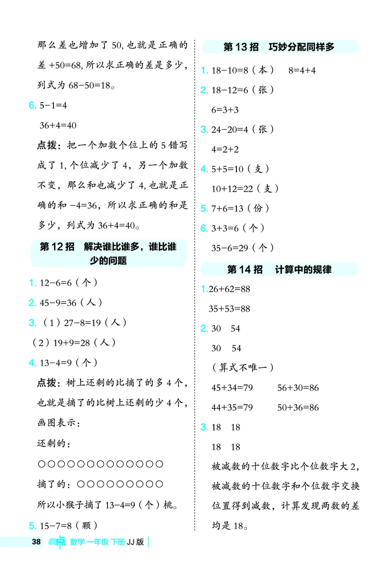 26春典中点一年级数学下（JJ版）极速提分法0_2026春小学教辅大合集_6-26春《典中点》系列_26春《典中点》数学冀教版下册_《典中点》冀教版小学数学一年级下册（26春）