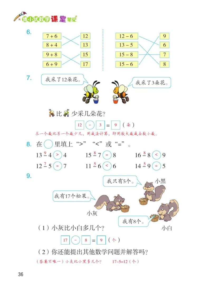 博小优课堂笔记一年级下册数学_小学《课堂笔记》数学语文英语1-6年级下册_小学数学《课堂笔记》1-6年级下册（26春）