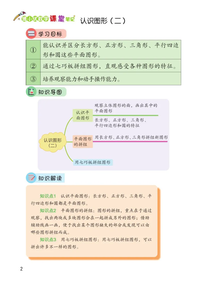 博小优课堂笔记一年级下册数学_小学《课堂笔记》数学语文英语1-6年级下册_小学数学《课堂笔记》1-6年级下册（26春）