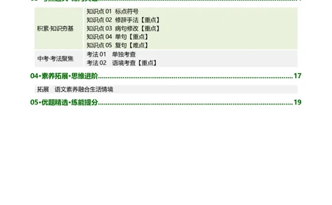 第03讲句子：标点、修辞、病句、单复句（复习讲义）（全国通用）（原卷版）_中考复习资料_语数英物化_1语文中考复习_2026年中考复习（更新中）