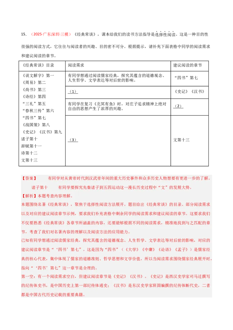 第07讲《经典常谈》整本书阅读(练习）（解析版）_中考复习资料_语数英物化_1语文中考复习_2026年中考复习（更新中）_2026年中考语文一轮复习名著阅读