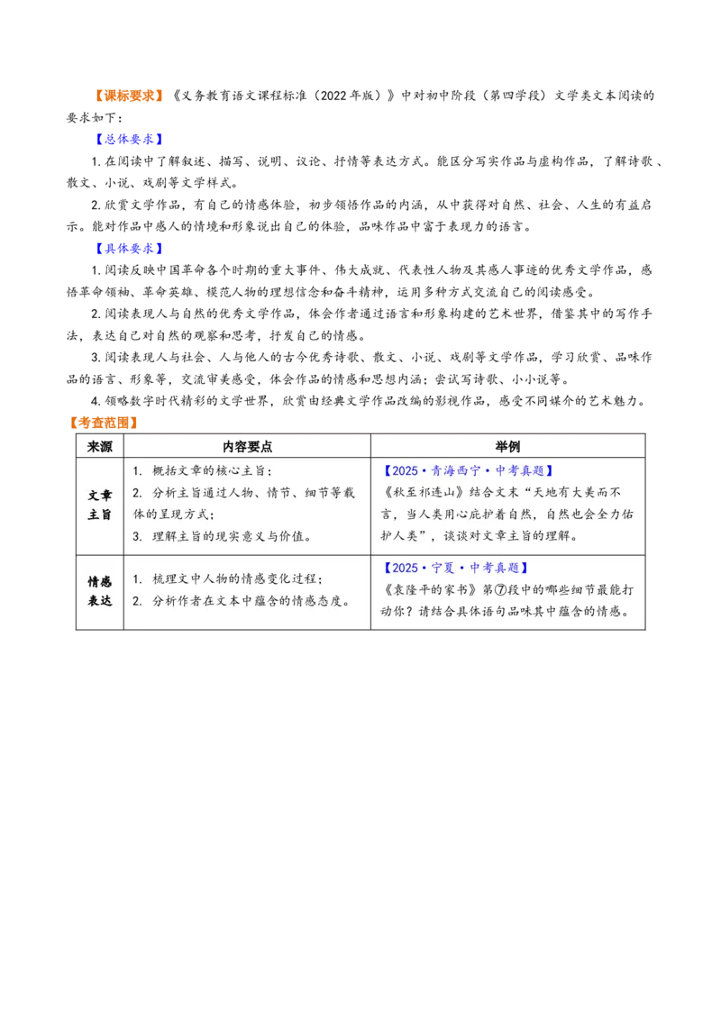 第04讲主旨与情感（复习讲义）（解析版）_中考复习资料_语数英物化_1语文中考复习_2026年中考复习（更新中）_2026年中考语文一轮复习讲练测（全国通用）