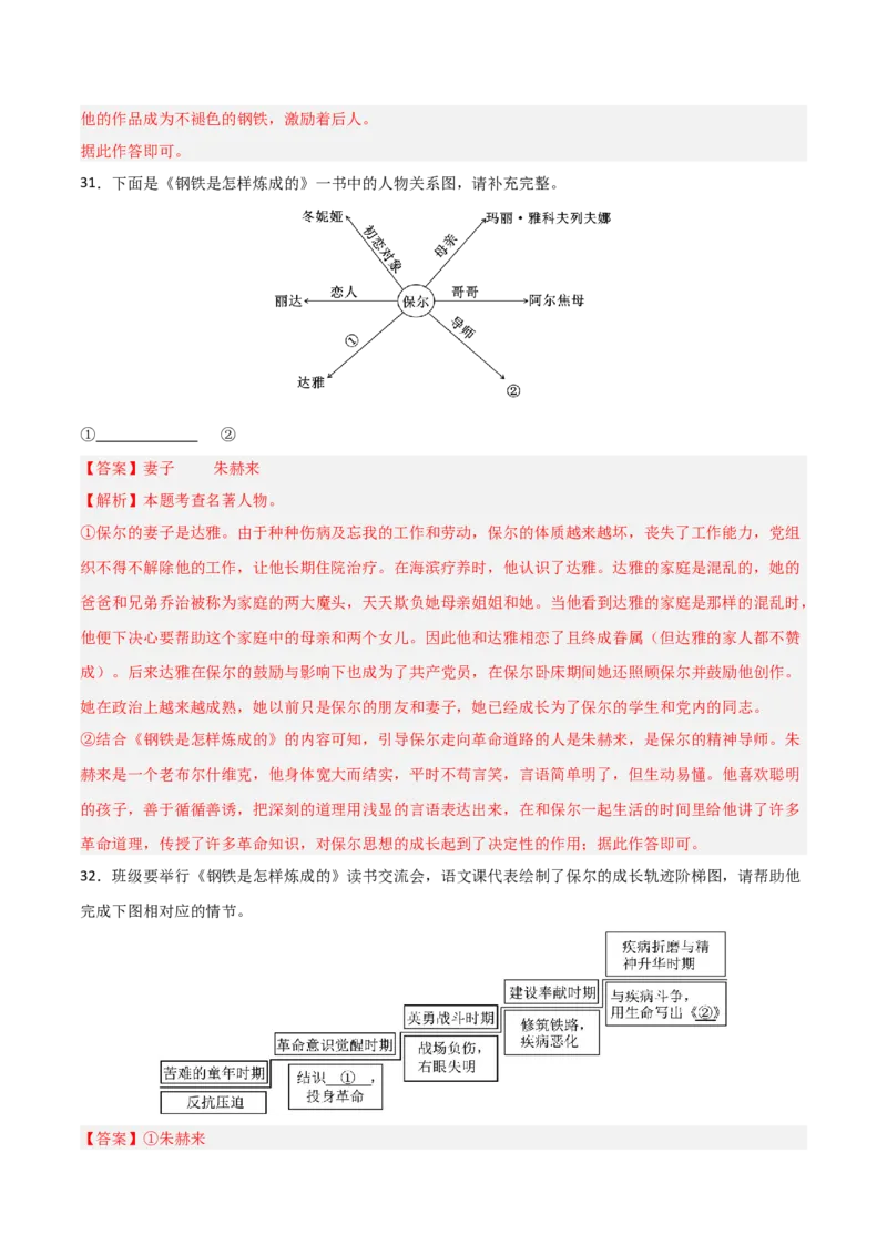 第04讲《钢铁是怎样炼成的》整本书阅读(练习）（解析版）_中考复习资料_语数英物化_1语文中考复习_2026年中考复习（更新中）_2026年中考语文一轮复习名著阅读
