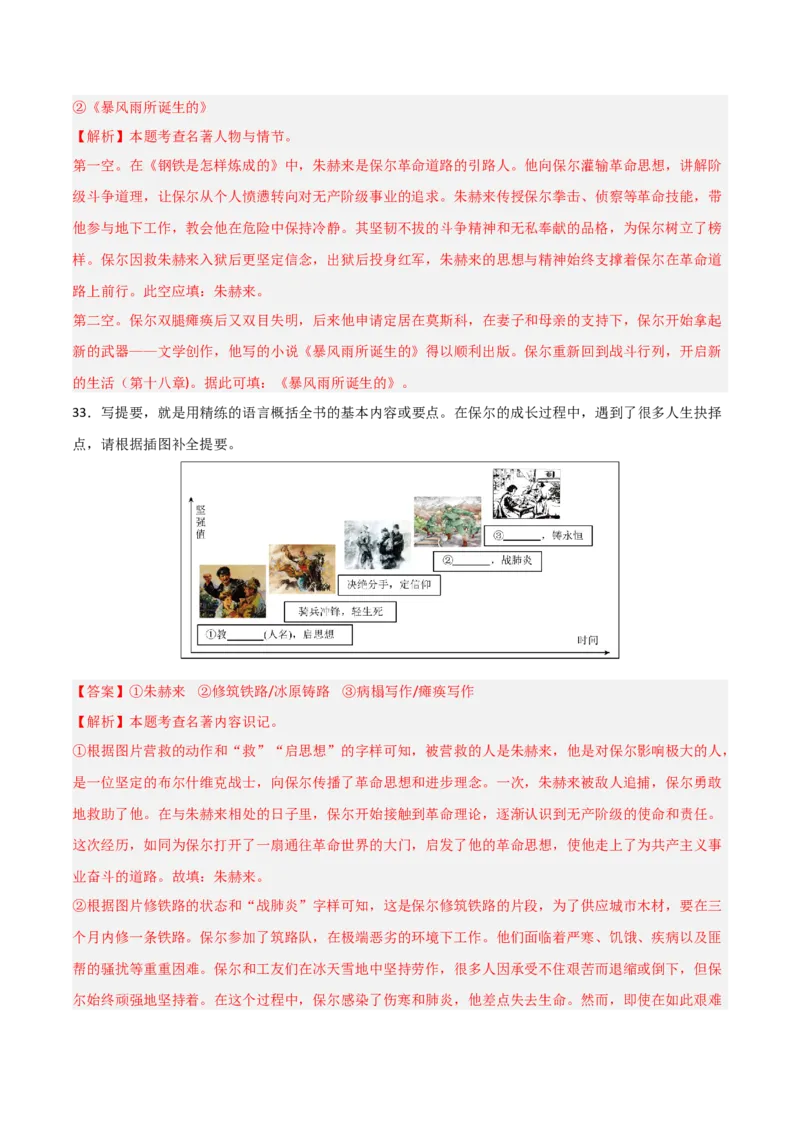 第04讲《钢铁是怎样炼成的》整本书阅读(练习）（解析版）_中考复习资料_语数英物化_1语文中考复习_2026年中考复习（更新中）_2026年中考语文一轮复习名著阅读