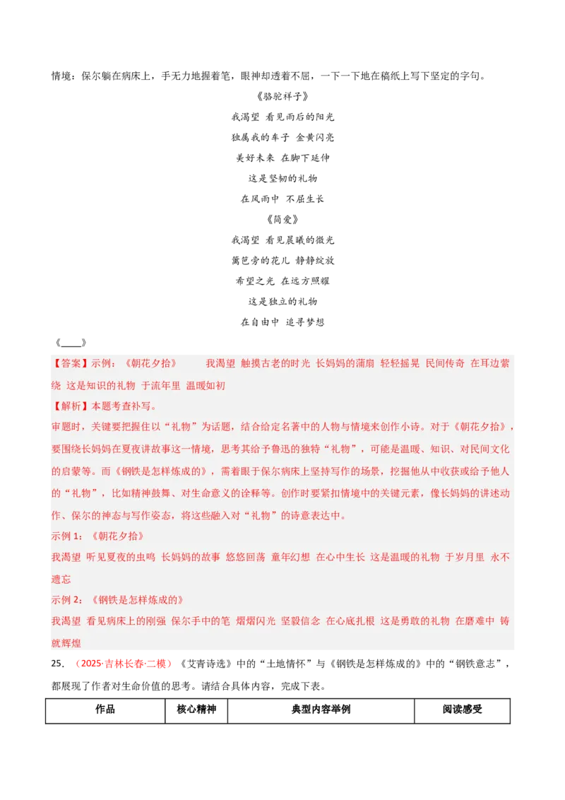 第04讲《钢铁是怎样炼成的》整本书阅读(练习）（解析版）_中考复习资料_语数英物化_1语文中考复习_2026年中考复习（更新中）_2026年中考语文一轮复习名著阅读