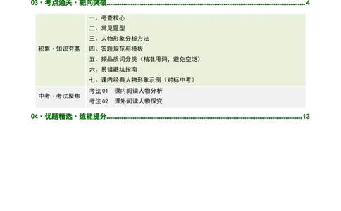第04讲人物形象・特质剖析（复习讲义）（全国通用）（解析版）_中考复习资料_语数英物化_1语文中考复习_2026年中考复习（更新中）_2026年中考语文一轮复习讲练测（全国通用）