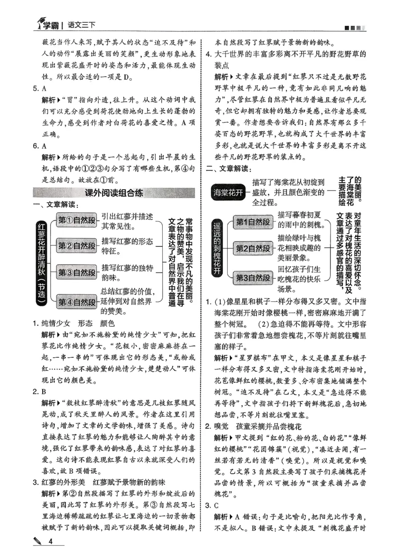 三下答案解析语文五星学霸_2026春小学教辅大合集_9-26春《经纶学霸》系列_26春《五星学霸》语数英系列_26春《五星学霸》语文1-6年级下册_26春《五星学霸》语文3下