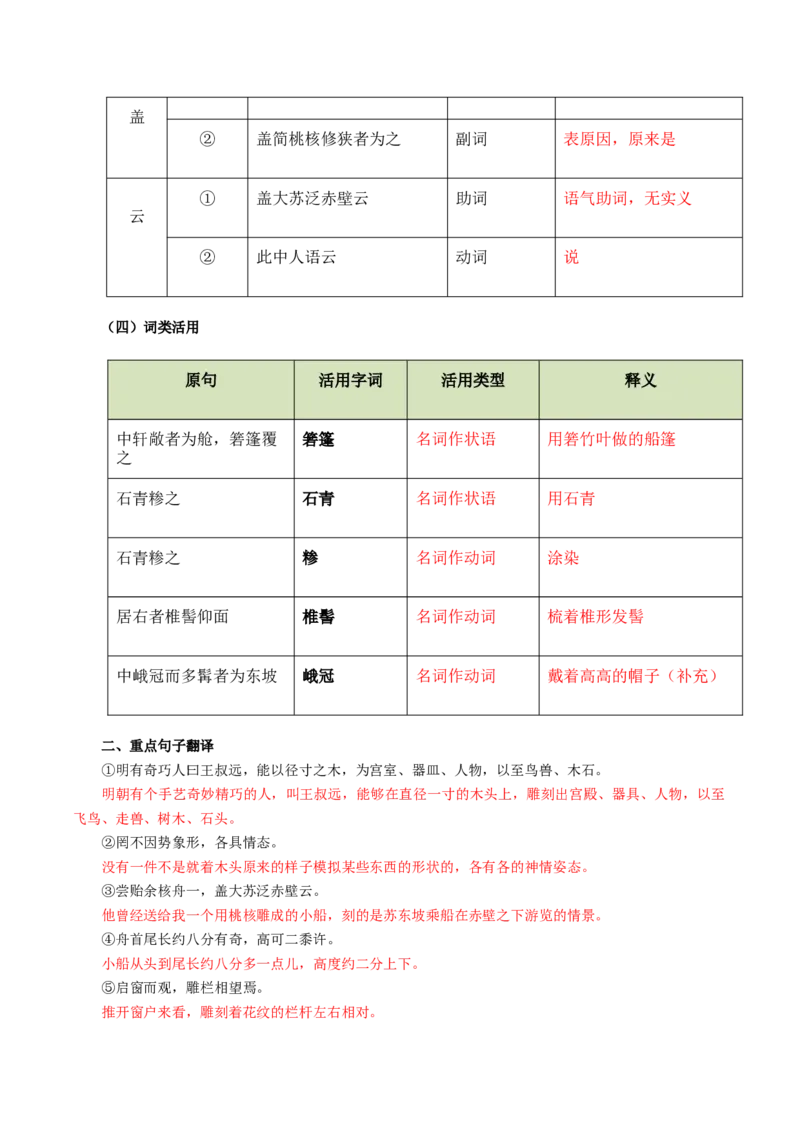 第06讲匠艺哲思&middot;天工开物（《卖油翁》《活板》《核舟记》）（复习讲义）（解析版）_中考复习资料_语数英物化_1语文中考复习_2026年中考复习（更新中）