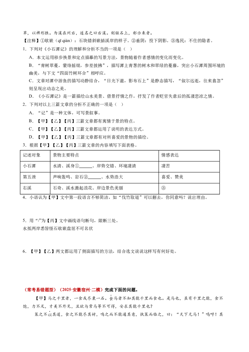 第05讲写作手法・技巧探究（复习讲义）（全国通用）（原卷版）_中考复习资料_语数英物化_1语文中考复习_2026年中考复习（更新中）_2026年中考语文一轮复习讲练测（全国通用）