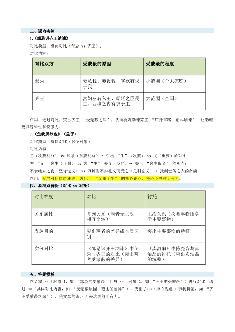 第05讲写作手法・技巧探究（复习讲义）（全国通用）（原卷版）_中考复习资料_语数英物化_1语文中考复习_2026年中考复习（更新中）_2026年中考语文一轮复习讲练测（全国通用）