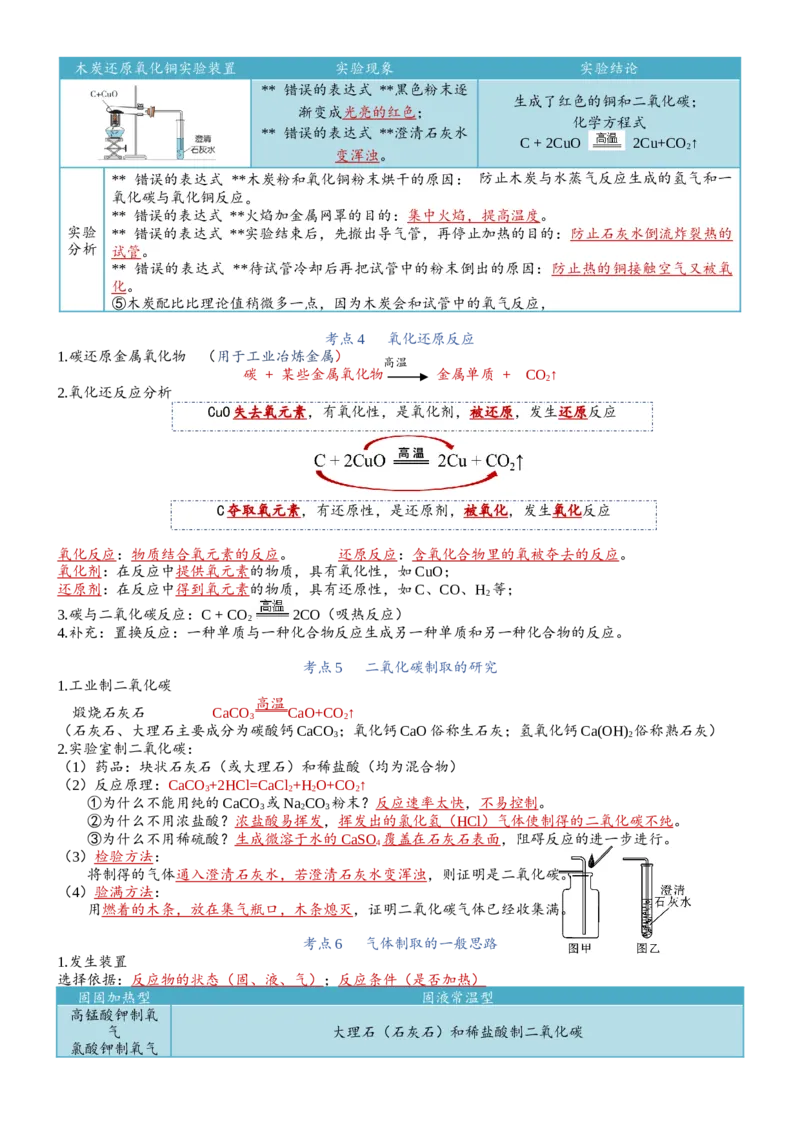 知识清单九年级化学（上册）同步必备单元知识清单（人教版）_中考复习资料_语数英物化_5化学中考复习_2024年中考复习资料_一轮复习资料