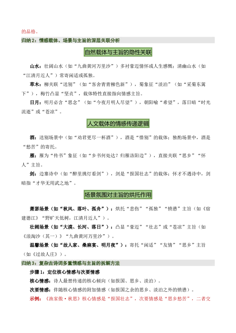 清单：六年级古诗词知识梳理（2张思维导图+15个核心考点+4个重难点+1个解题方法+4类题型方法突破+4类易错点提示5类题型解析+4个速记要点）（知识清单）解析版_中考复习资料_语数英物化