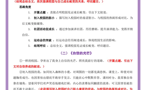 校园生活母题《一样的校园，不一样的我》一文多用提分王（1篇变6篇）-备战2026年中考语文作文一文多用提分王（全国通用）_中考复习资料_语数英物化_1语文中考复习