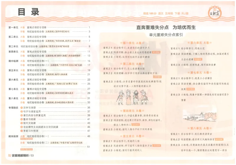 五下语文王朝霞培优100分_2026春小学教辅大合集_8-26春《王朝霞》系列_04.2026春WZX培Y100分数学语文人教1-6年级下册_语文《王朝霞培优100分》26春