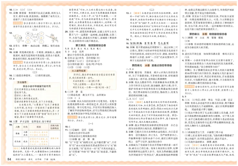 五下语文王朝霞培优100分_2026春小学教辅大合集_8-26春《王朝霞》系列_04.2026春WZX培Y100分数学语文人教1-6年级下册_语文《王朝霞培优100分》26春