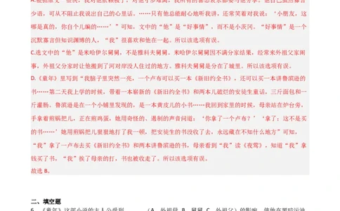 第01讲《童年》整本书阅读(练习）（解析版）_中考复习资料_语数英物化_1语文中考复习_2026年中考复习（更新中）_2026年中考语文一轮复习名著阅读