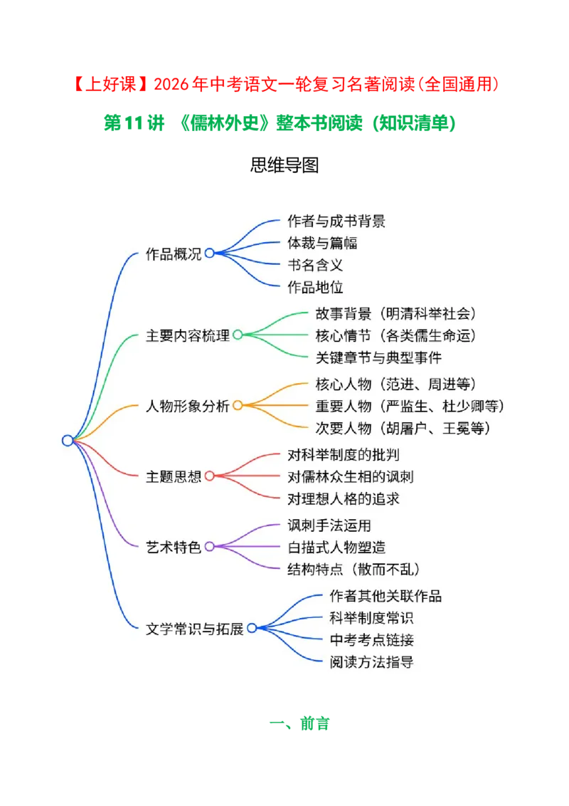 第11讲《儒林外史》整本书阅读(清单）-2026年中考语文一轮复习名著阅读(全国通用)_中考复习资料_语数英物化_1语文中考复习_2026年中考复习（更新中）_2026年中考语文一轮复习名著阅读
