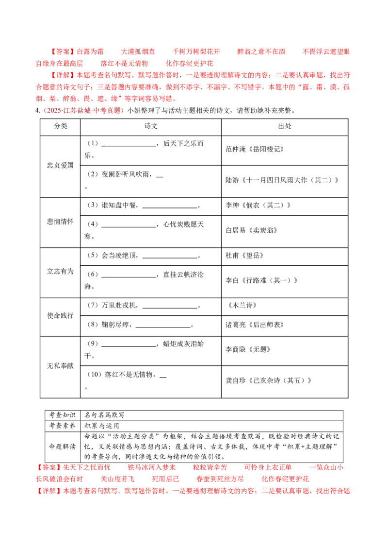 第05讲名句名篇默写（复习讲义）（全国通用）（解析版）_中考复习资料_语数英物化_1语文中考复习_2026年中考复习（更新中）_2026年中考语文一轮复习讲练测（全国通用）