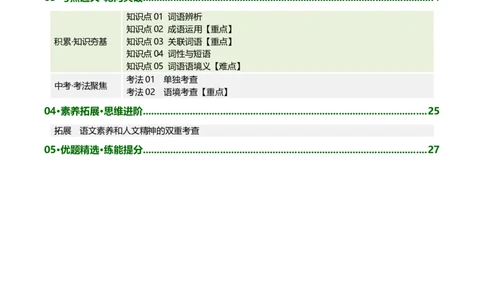 第02讲词语：理解、辨析与运用（复习讲义）（全国通用）（解析版）_中考复习资料_语数英物化_1语文中考复习_2026年中考复习（更新中）_2026年中考语文一轮复习讲练测（全国通用）