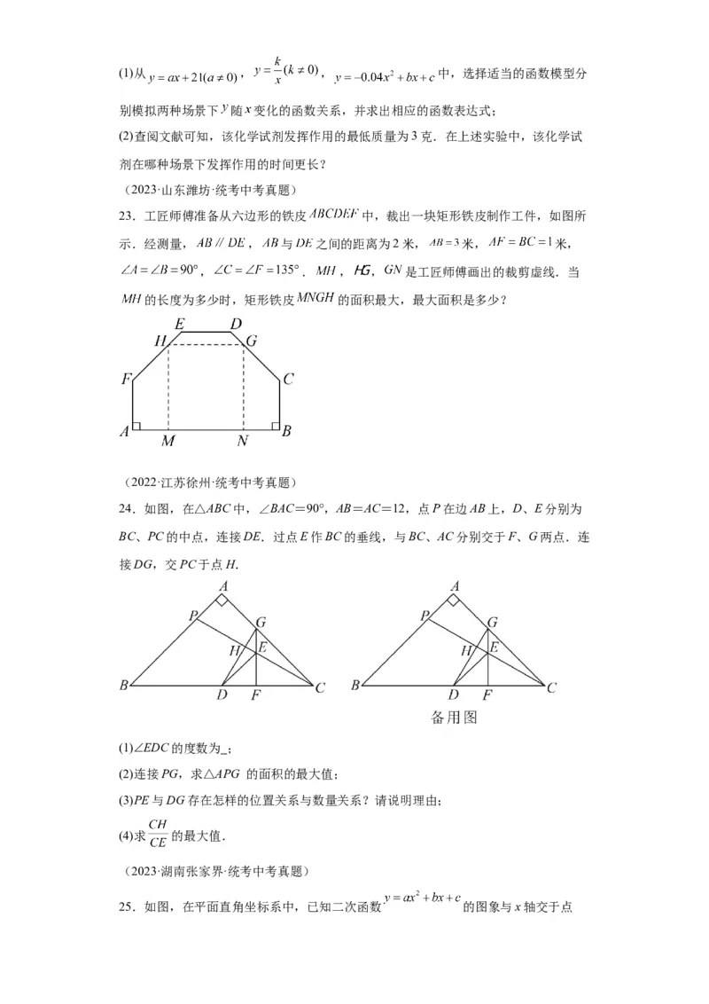 模块三思想全把握专题2函数思想2024年中考数学二轮专题复习训练（含解析）_中考复习资料_语数英物化_2数学中考复习_2024年中考复习资料_二轮复习
