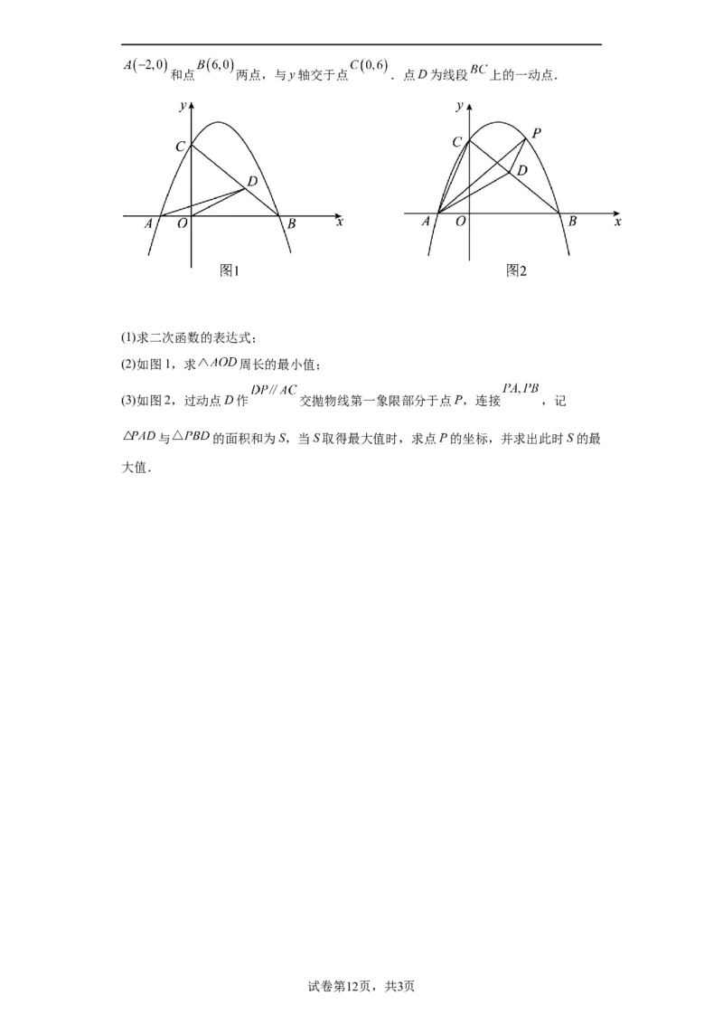 模块三思想全把握专题2函数思想2024年中考数学二轮专题复习训练（含解析）_中考复习资料_语数英物化_2数学中考复习_2024年中考复习资料_二轮复习