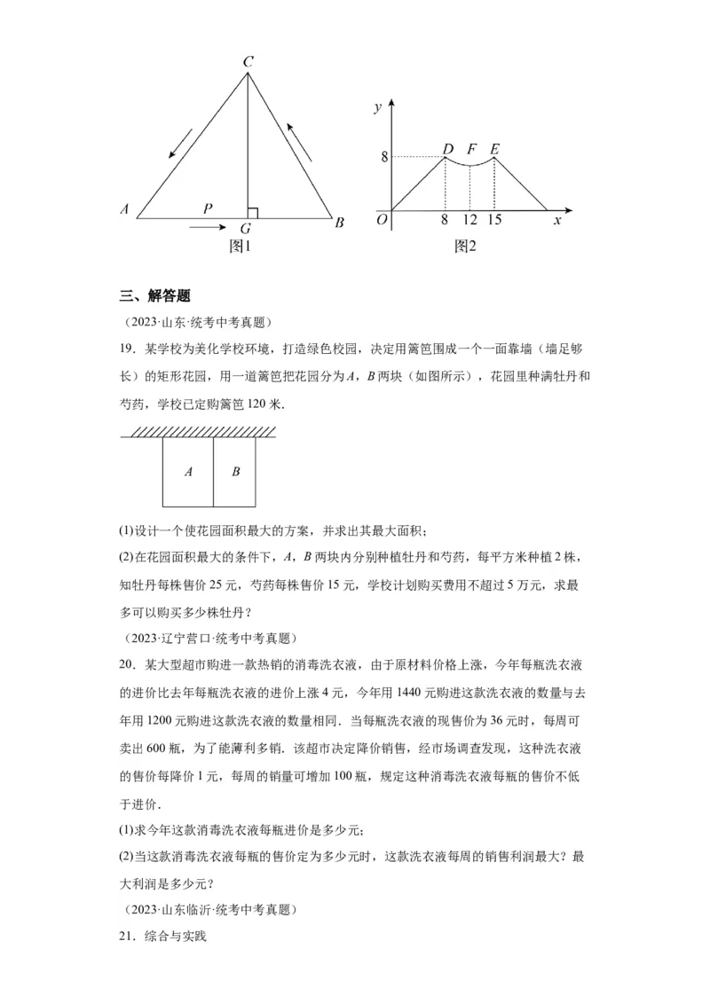 模块三思想全把握专题2函数思想2024年中考数学二轮专题复习训练（含解析）_中考复习资料_语数英物化_2数学中考复习_2024年中考复习资料_二轮复习