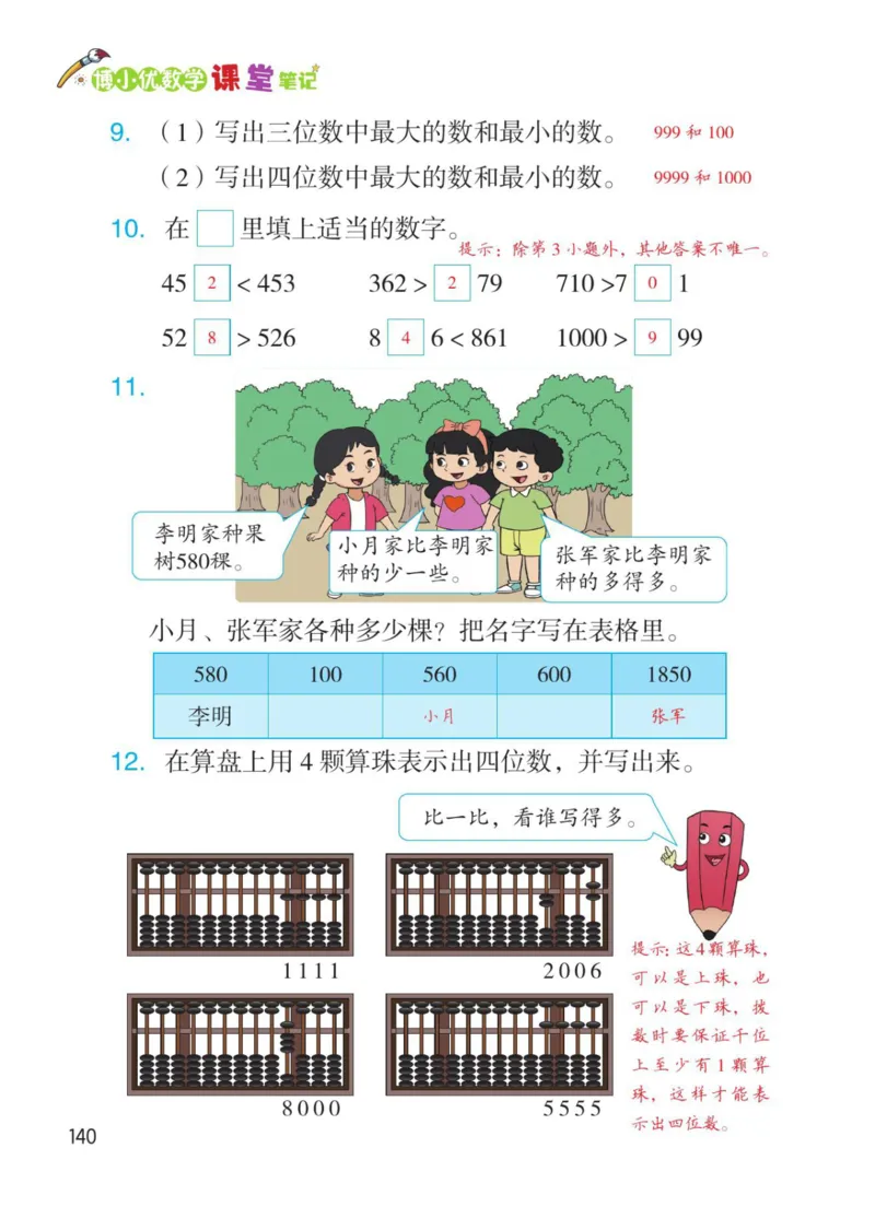 博小优课堂笔记二年级下册数学_2026春小学教辅大合集_3-26春《课堂笔记》系列_26春数学《课堂笔记》