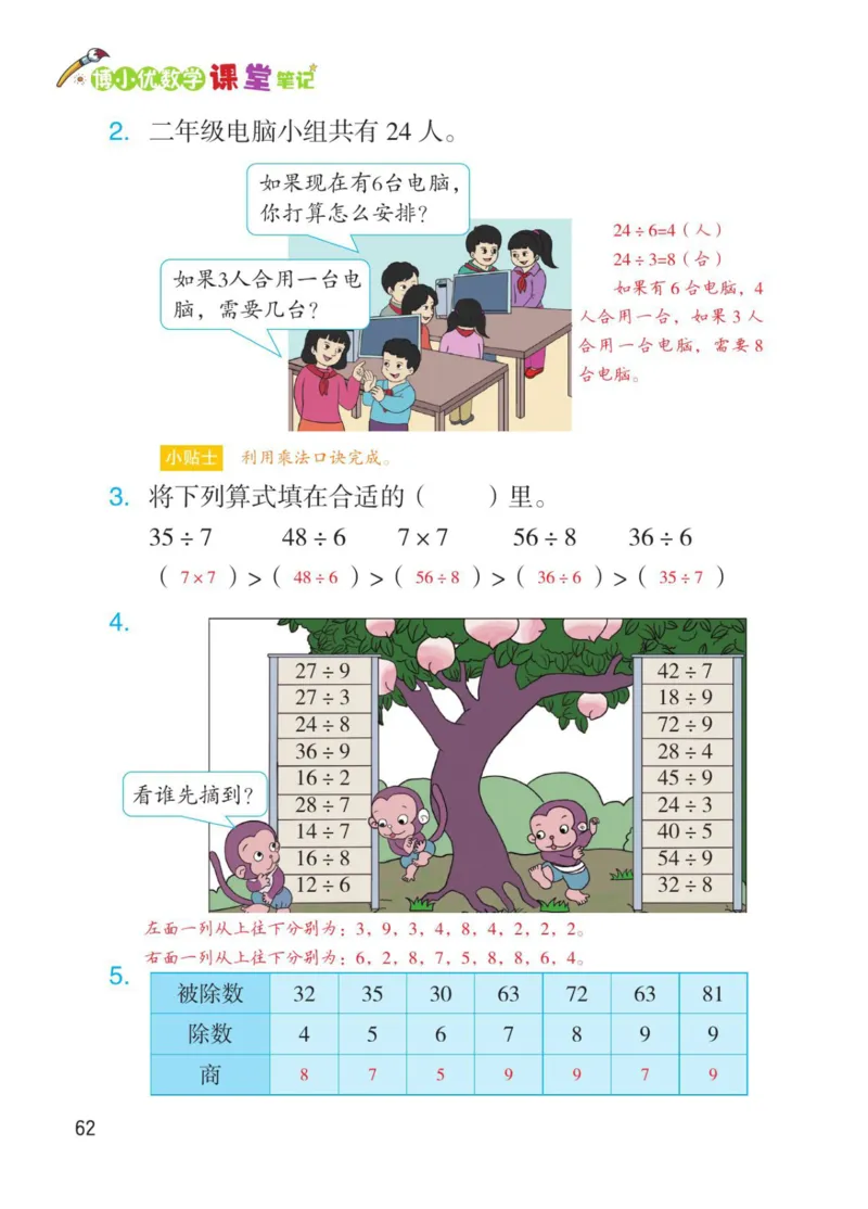 博小优课堂笔记二年级下册数学_2026春小学教辅大合集_3-26春《课堂笔记》系列_26春数学《课堂笔记》