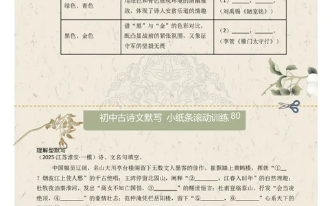 理解型默写（原卷版）_中考复习资料_语数英物化_1语文中考复习_2026年中考复习（更新中）_2026年中考语文一轮复习讲练测（全国通用）