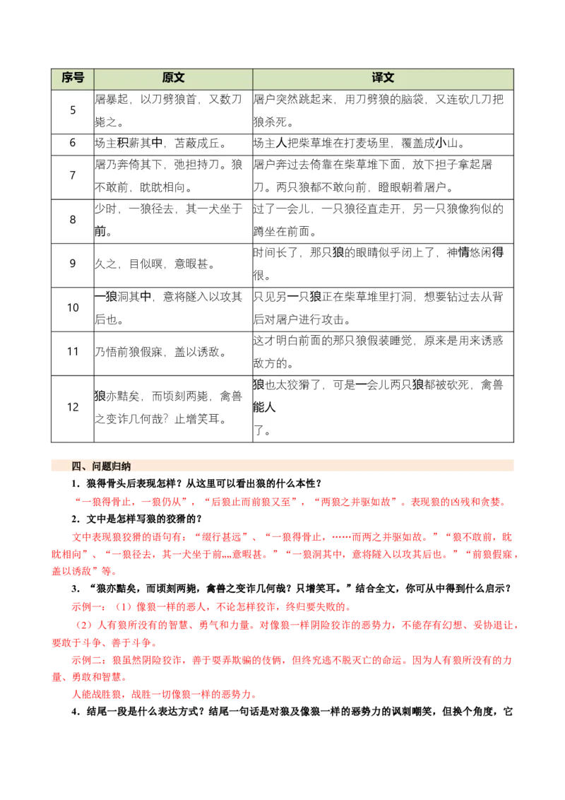 第02讲寓言理趣&middot;小说笔法（《狼》《穿井得一人》《杞人忧天》）（复习讲义）（解析版）_中考复习资料_语数英物化_1语文中考复习_2026年中考复习（更新中）
