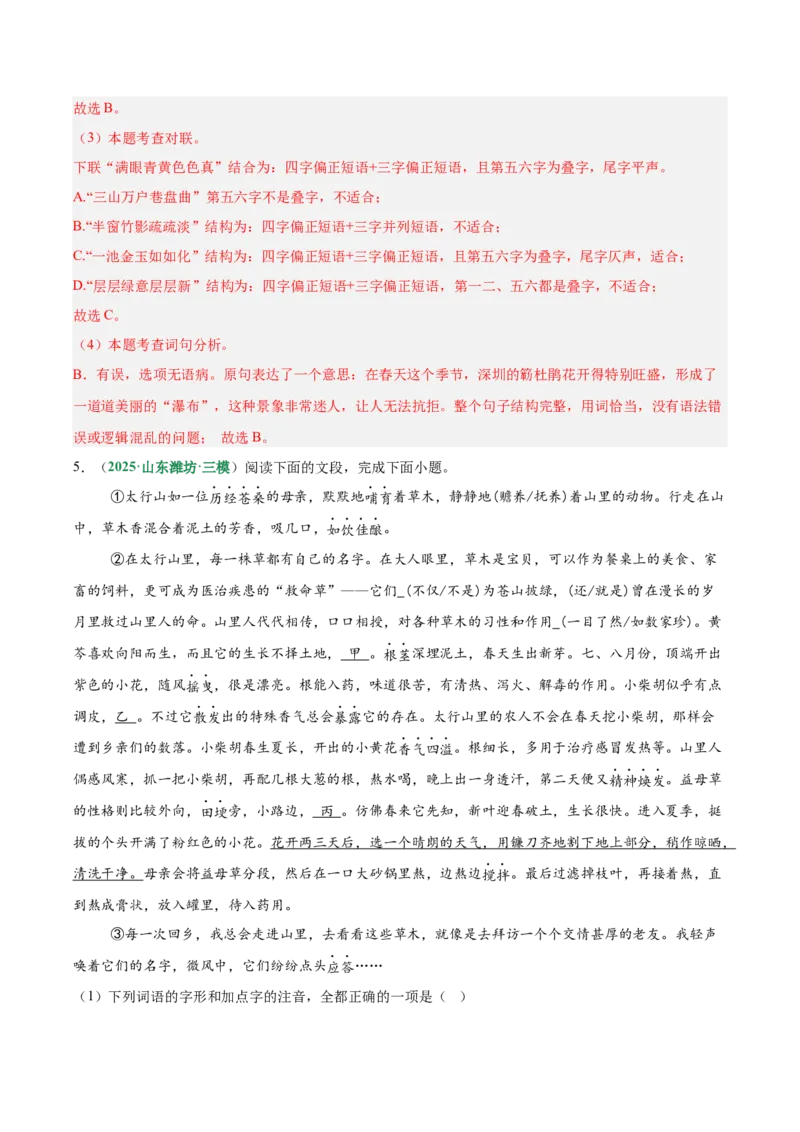 第02讲词语：理解、辨析与运用（专项训练）（解析版）_中考复习资料_语数英物化_1语文中考复习_2026年中考复习（更新中）_2026年中考语文一轮复习讲练测（全国通用）