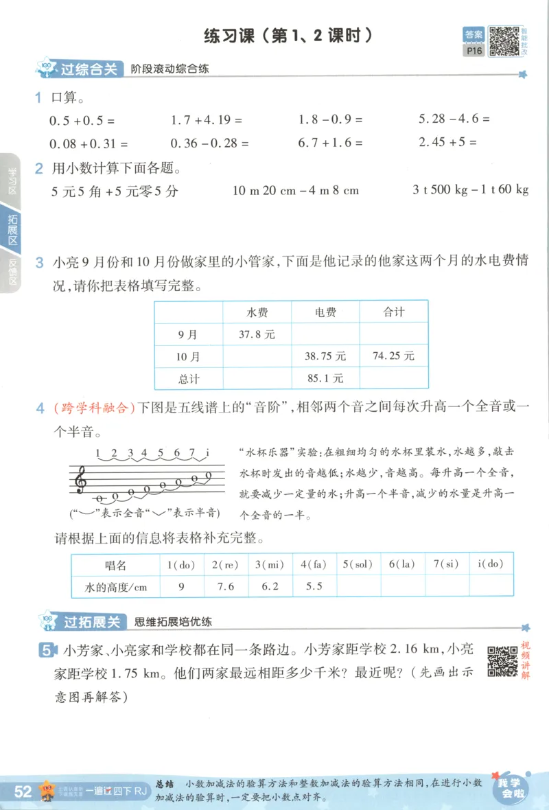 主书_2026春小学教辅大合集_5-26春《天星教育》系列_26春《一遍过》人教版数学1-6年级下册_26春一遍过人教数学4下