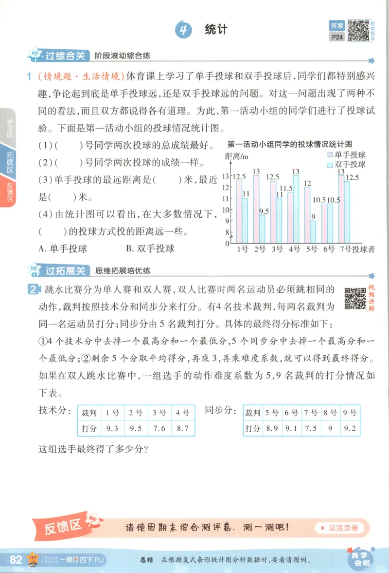 主书_2026春小学教辅大合集_5-26春《天星教育》系列_26春《一遍过》人教版数学1-6年级下册_26春一遍过人教数学4下
