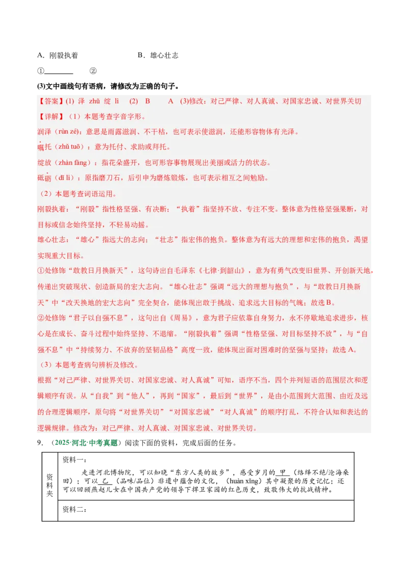 第03讲句子：标点、修辞、病句与单复句（专项训练）（解析版）_中考复习资料_语数英物化_1语文中考复习_2026年中考复习（更新中）_2026年中考语文一轮复习讲练测（全国通用）