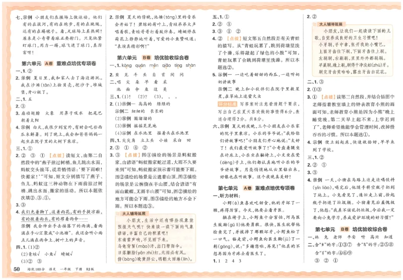 一下语文王朝霞培优100分_2026春小学教辅大合集_8-26春《王朝霞》系列_04.2026春WZX培Y100分数学语文人教1-6年级下册_语文《王朝霞培优100分》26春