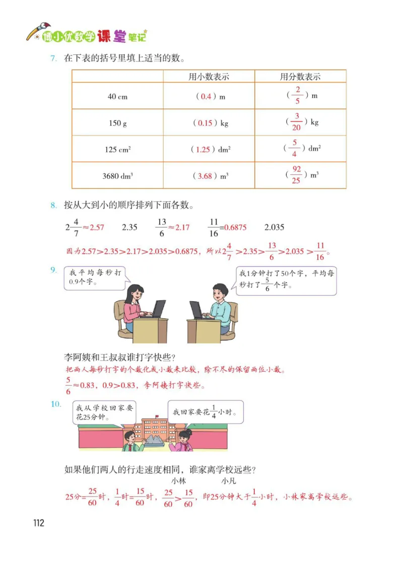 博小优课堂笔记五年级下册数学_2026春小学教辅大合集_3-26春《课堂笔记》系列_26春数学《课堂笔记》