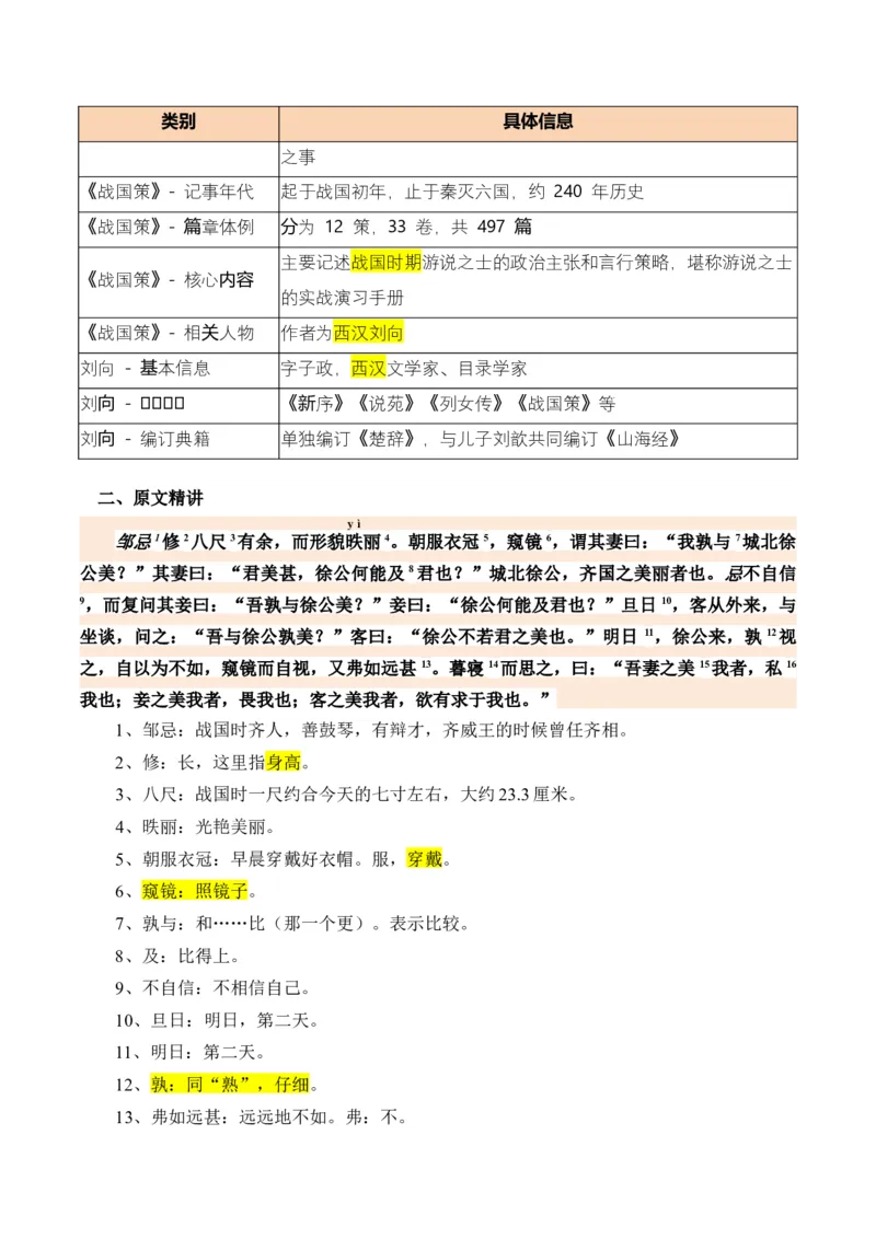 第08讲雄辩韬略&middot;语言艺术（《邹忌讽齐王纳谏》《唐雎不辱使命》）（复习讲义）（解析版）_中考复习资料_语数英物化_1语文中考复习_2026年中考复习（更新中）