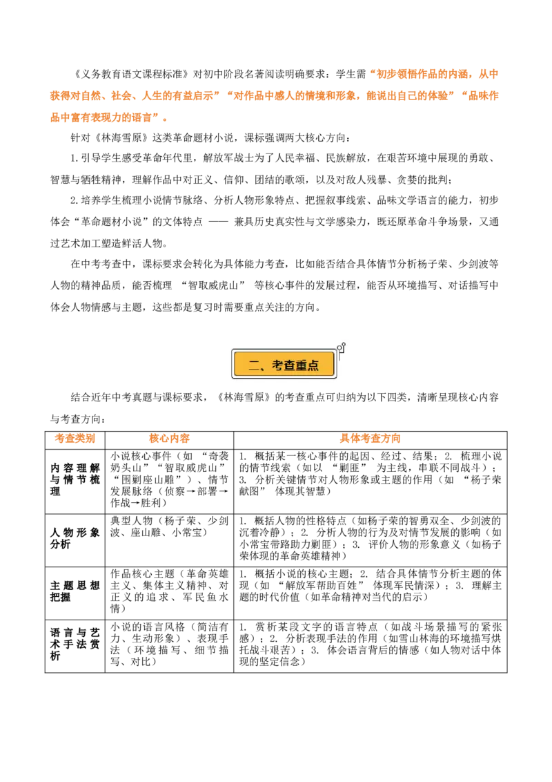 第01讲《林海雪原》整本书阅读(讲义）-2026年中考语文一轮复习名著阅读(全国通用)_中考复习资料_语数英物化_1语文中考复习_2026年中考复习（更新中）_2026年中考语文一轮复习名著阅读