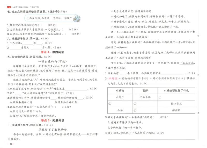 一本周末小测卷二年级下册语文_周末预测小卷_2026《一本&bull;周末小测卷》语文_赠送：小学语文《一本&bull;周末小测卷》2025春