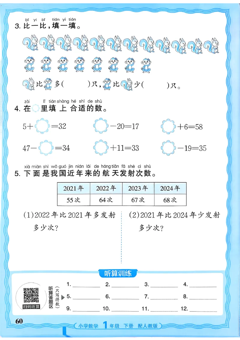 一下数学人教版_2026春小学教辅大合集_8-26春《王朝霞》系列_01.2026春WZX活页计算、活页默写语文、数学、英语人教1-6年下册_数学1-6